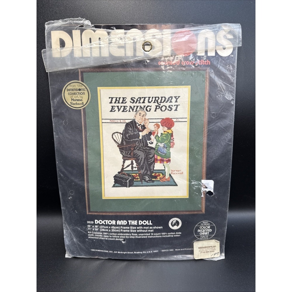Dimensions Cross Stitch Kit Norman Rockwell Doctor and‎ The Doll NEW Open